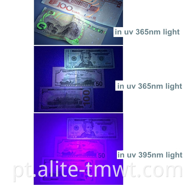 Lanterna de bolso 365nm 3W LED ULTRAVIOLET LAMP